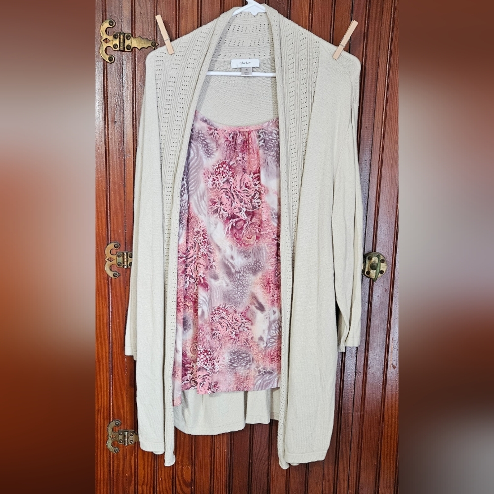 CJ Banks Cream Knit Sweater